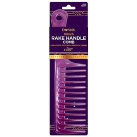 DONNA Rake Handle Comb 10inch, Tooth Comb Detangles Wet or Dry Hair Purple Color
