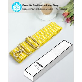 Purse Straps Replacement Crossbody - Guitar Strap for Purses Crossbody, Bag Strap for Handbag, Wide Shoulder Strap for Crossbody Bags, for Her,Yellow Woven