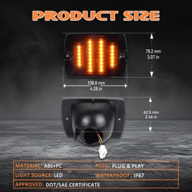 AreLokpri Front Turn Signal Lights Compatible with Wrangler YJ 1987-1995 with 3157 Plug and 1157 Plug, Amber Signal Light with White DRL, Smoked lens Turn Signal Lamps LED Assembly 2PCS