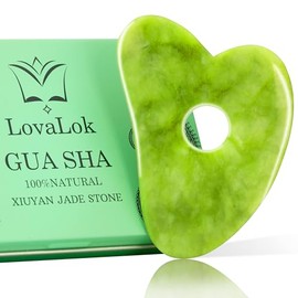Gua Sha Herramientas faciales, piedra Gua Sha, herramienta Guasha para cara, piedra de jade Xiuyan natural, tabla para terapia de acupuntura SPA,...  