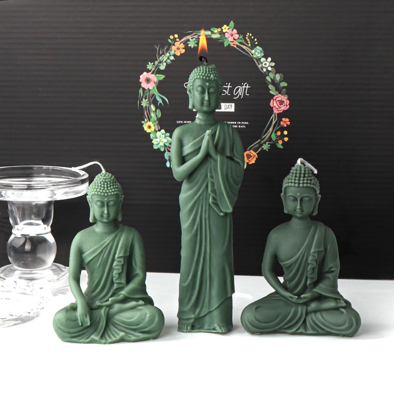 Xidmold - Molde de vela de Buda 3D para escultura,