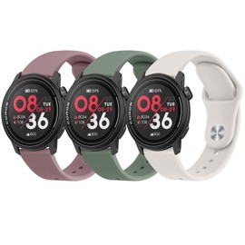 Meliya Bands for Coros Pace 3 / Apex 2 Pro / Apex Pro Smart Watch Bands, 22mm Soft Silicone Sport Strap Replacement Band for Coros Pace 3 Watch (Smoke Violet+Cactus+Starlight)