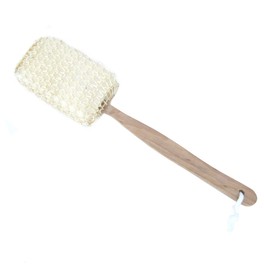 Treasure Gurus Wood Handle Stick Shower Loofah Exfoliating Bath Sponge Back Scrubber Body Washer