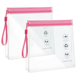 Airport Security Liquids Bags 20 x 20cm TSA Approved, Clear Travel Toiletries Bag 20cm x 20cm Clear Bag Airport, Holiday Travel Essentials/Hand Luggage for Men Women/Travelling Accessories