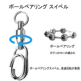 ARAGONT Ball Bearing Swivel Fishing Snap High Strength Swivel Stainless Steel Snap Swivel Saltwater Fishing Corrosion Resistant Welding Ring 13kg 25pcs