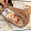 Capybara Large Capacity Pencil Case | Open Wide 4 Compartment