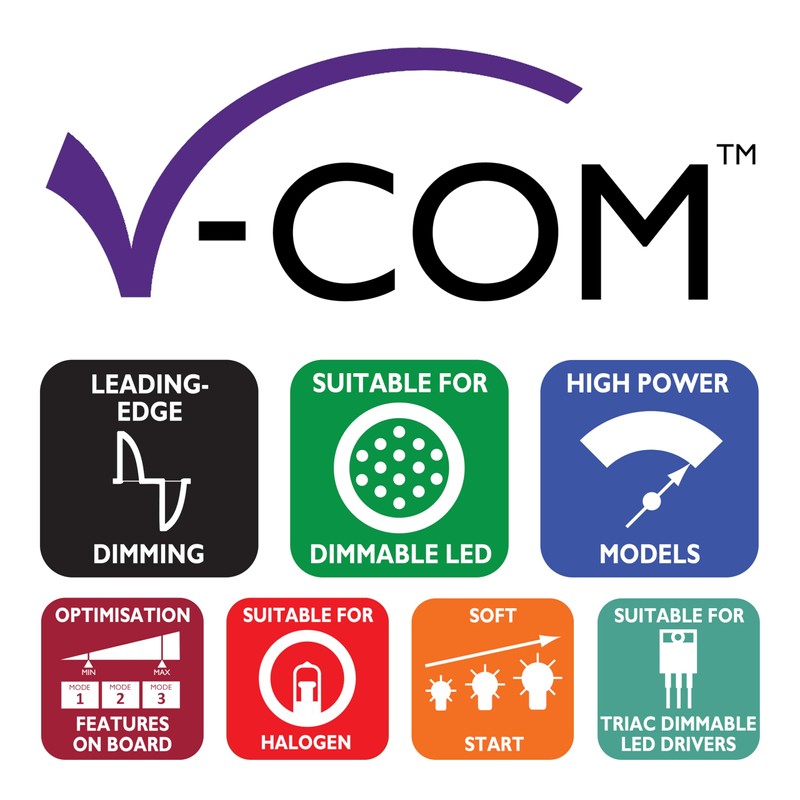 Varilight Double V-Com Rotary 2-Way LED Dimmer 2 x 0-100W