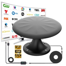 RV Antenna for Camper, RV TV Antennas Roof Mounted, 720° Long Range Omni Directional Reception Digital HD Antenna Signal, with Super Signal Booster, 35ft HDTV Cable (Black, X Large)