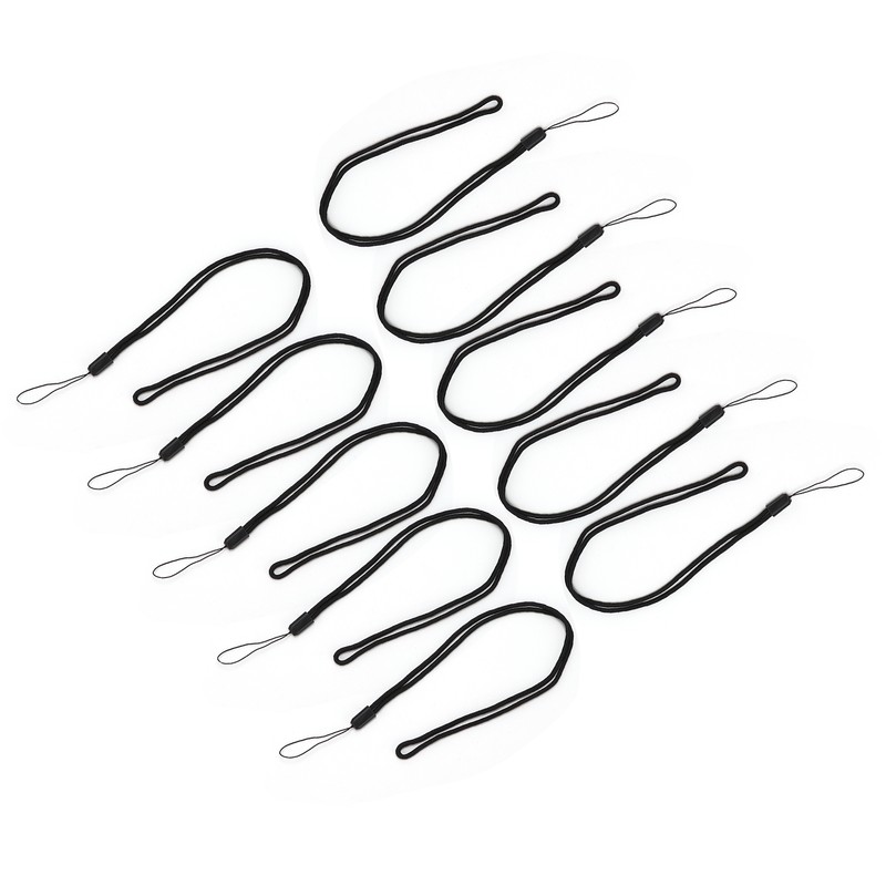10pcs Neck Lanyard Black Polyester Badge Holder for Students Staff