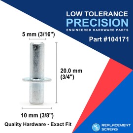 ReplacementScrews Shelf Pins/Pegs Compatible with IKEA Part 104171 (HEMNES, IDANAS) Zinc Plated Support Pins (Pack of 12)