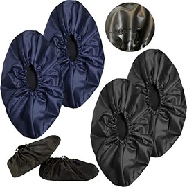 Cosymate Shoe Covers Anti Slip Overshoes Reusable - Black and Navy Blue, Dust-proof, Non-slip, Washable, Premium Shoe Protectors, Keep your Shoes, Carpets, Floors, Boots Clean, 2 Pairs