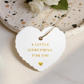 TQQBUU 50pcs Gold Foil Thank You Tags with String, Pre-Punched Hole Gift Tags with String - Perfect for Weddings, Baby Showers, Parties, Holidays, Anniversaries, Celebrations (2.36"*2.16")