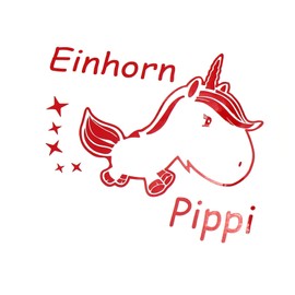 Finest Folia Unicorn Pippi Unicorn Decor Set Hologram 11 cm x 10.5 cm Tank Cap Premium Decor T-Shirt Cup (K073 Carmine Red)