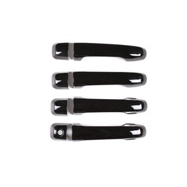 8 Outer Handles ABS Cover Rim for Toyota Land Cruiser Prado 150 Series LAND CRUISER PRADO 2010-2018 (Smart Tape Hole - Black)
