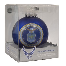Kurt Adler AF4142 Glass U.S. Air Force Ball Ornament, 80mm