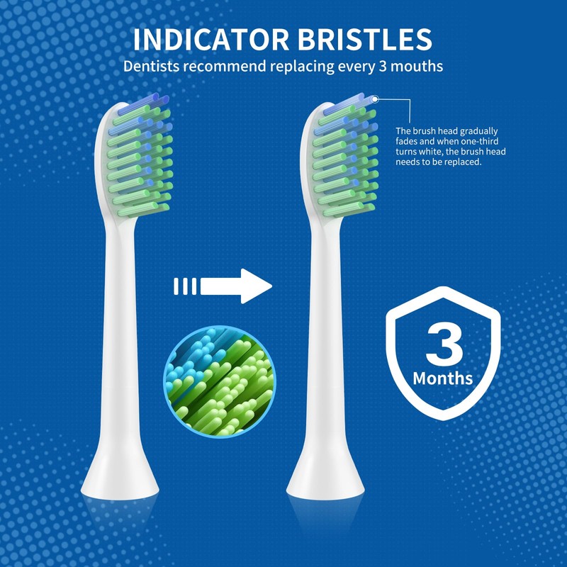 Toolsy 10 Pack Toothbrush Replacement Heads Compatible with 7am2m AM101/AM105