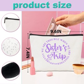 3Pcs Girls Trip Gifts Girls Weekend 2025 Makeup Bag Sisters Trip Gifts Favors Summer Gifts Cosmetic Bag Toiletry Bag Zipper Pouch Weekender Bags for Women Girl Friendship Bachelorette Party Birthday