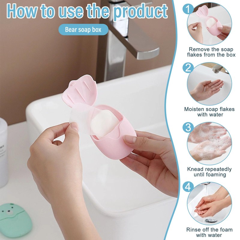 Travel Soap Sheets, 6 Boxes Disposable Soap Paper for Home