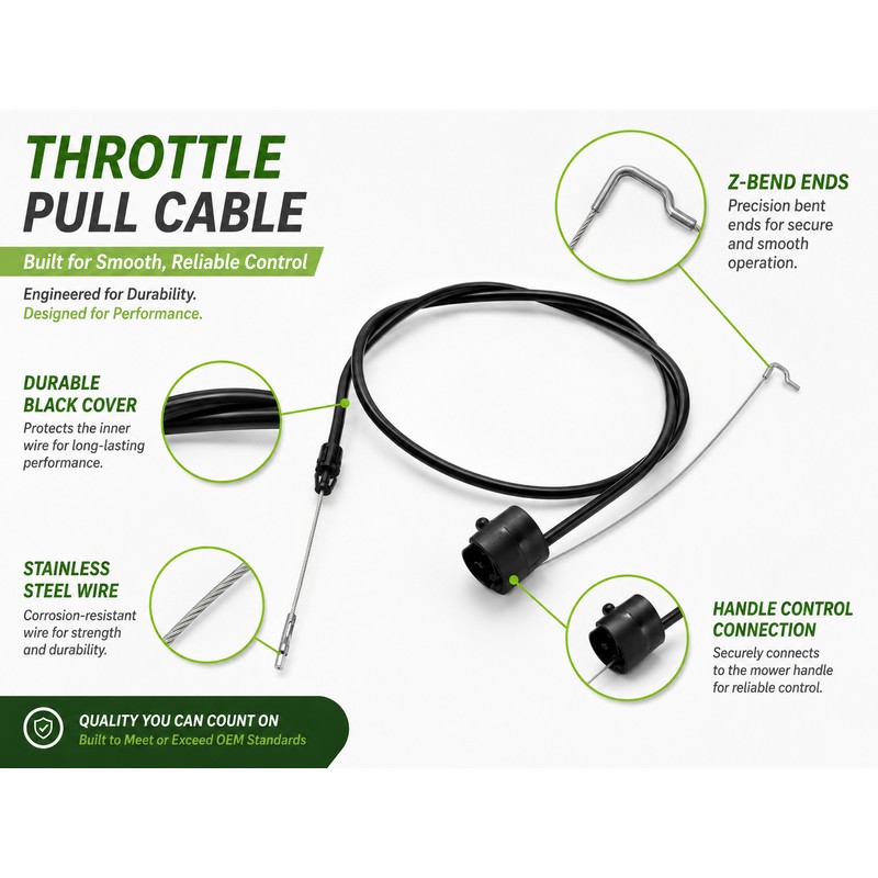 Lawn Mower Zone Control Cable for Engine Repair – Stainless