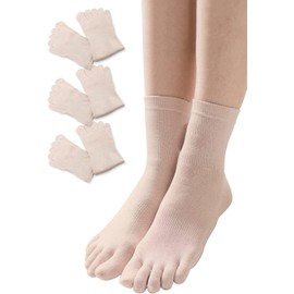 COCOSILK Silk Socks, 5 Toe Socks, Women's, 3 Pairs Set, Women's Silk Socks, Five Toe Socks, Women's Socks, Silk Socks, Five Toe Socks, Inner Socks, Layered Socks, Cold Retention Socks, Silk, Pink