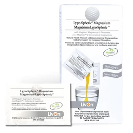 Lypo-Spheric Magnesium L-Threonate – 30 Packets – 1,000 mg Magnesium L Threonate & Essential Phospholipids Per Packet – Liposome Encapsulated for Max Bioavailability by LivOn – 100% Non-GMO (Pack of 1)