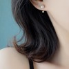 Pearl Stud Earrings for Women, Trendy Dainty Rhinestone Pearl Cluster