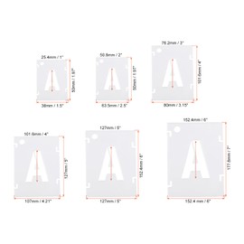 PATIKIL 6 Pulgadas Letra Número Plantillas, 42 Paquete 6" Ancho Reutilizable Plástico Alfabeto Números Símbolos Plantillas Juego con Anillo para Pintura, Blanco