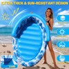 FluSing Inflatable Tanning Pool Lounger Float, 63" x 39" Sunbathing