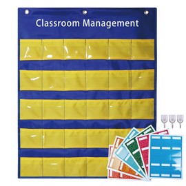 Classroom Management Pocket Chart for Preschool Wall Organization, Behavior Chart for Class Attendance Chores, Back to School Teacher Teaching Supplies