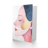 Artery8 Greeting Card Freckles Woman Portrait Pink Blue Gold Polka