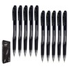 Click Retractable Ballpoint Pens, 0.7mm Fine Point, BLACK, Pack of