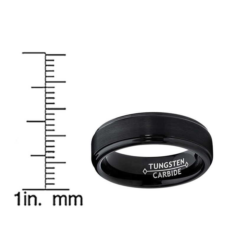 6MM Black High Polish/Matte Finish Men's Tungsten Ring Wedding Band