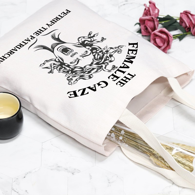 Funny Feminist Witch Shopping Bag the Female Gaze Petrify the