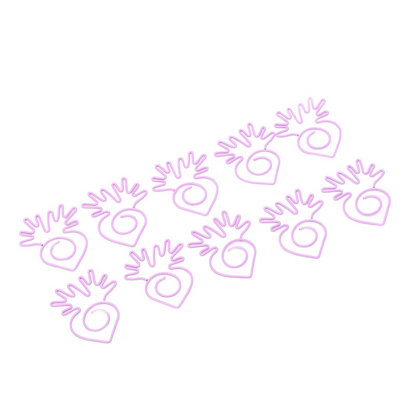 100pcs Paper Clips Portable Mini Electroplating Purple Cute Radish Shape