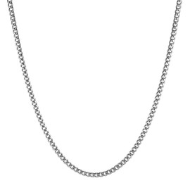 HZMAN 5mm Cuban Chain for Men Boys Stainless Steel Men's Silver Chain Diamond Cut Hip Hop Link Chains Necklace 16-30 Inch (22in)