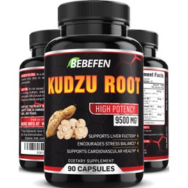 9500mg Kudzu Root Capsules - Combined with Milk Thistle, Dandelion Root & Turmeric Root - 90 Capsules for Healthy Digestive, Body Purification & Immune System - 3-Month Supply