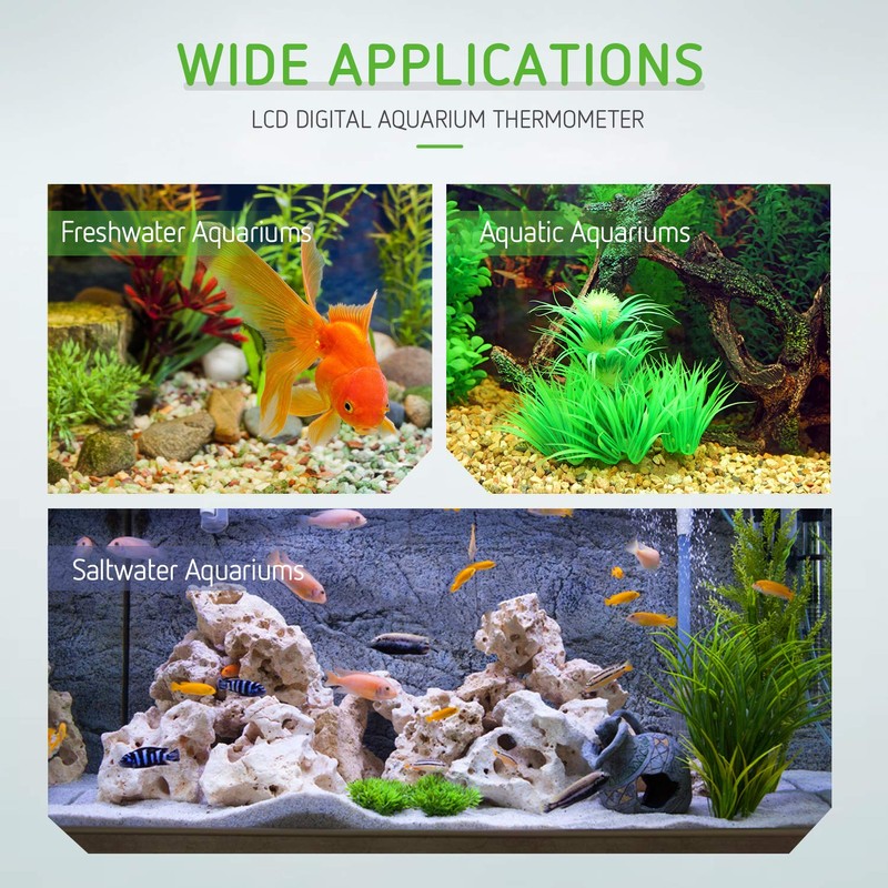 VIVOSUN 4-Pack LCD Digital Aquarium Thermometer Fish Tank Water Terrarium