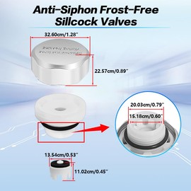 Langina 2PCS Outside Faucet Repair Kit(Fine Thread), ASSE 1019-A Vacuum Breaker Repair Kit, Anti Siphon Valve Replacement, Vacuum Breaker Replacement with 2PCS 3/4"GHT Garden Hose End Caps