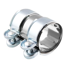 Exhaust Clamp WorthPlanet Car Exhaust Pipe Clip Tail Throat Hoop Exhaust Pipe Clamp Universal Stainless Steel Turbo Exhaust Band Clamp Muffler Pipe Connector for Car Exhaust Systems W120059 (2 in)