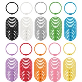 100PCS Metal Binder Book Rings, Colourful Ring Binder Clips for Flashcards, 30mm Loose Leaf Binder Rings, Flash Card Rings