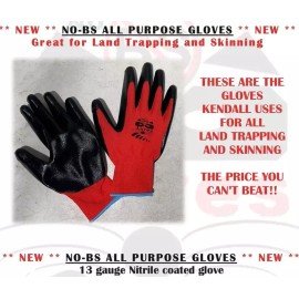 NO-BS Lures All Purpose Glove Nitrile Coated Gloves - 3 Pairs Size XL