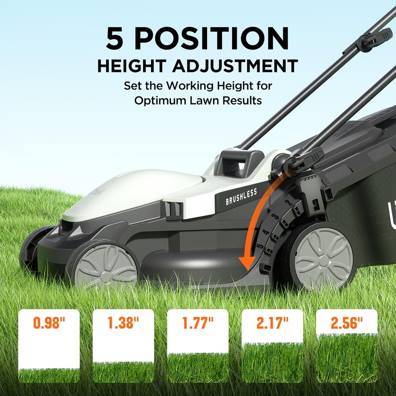 Litheli Electric Lawn Mower Cordless,Grass Cutter Machine for 1600 Sq.Ft.Lawnmower