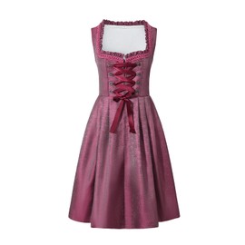 IIBOOYYE Women's German Oktoberfest Costumes Dress Bavarian Dirndl Dresses for Carnival Burgundy L