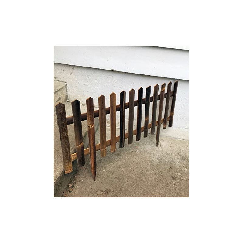 Black Bamboo Picket Garden Fence