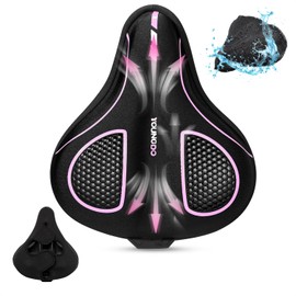 YOUNGDO Bicycle Saddle Cover, Saddle Cushion Cover, Super Thick, Memory Foam Cushion, Waterproof Cover, Does Not Hurt Your Buttock, Shock Absorption, Anti-Slip, Breathable, Shock Absorption, Easy to