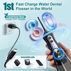 Nicefeel Cordless Water Dental Flosser – 300ML BPA-Free Portable Oral Irrigator, 3 Cleaning Modes, Fast Charge, IPX7 Waterproof for Teeth, Gums & Tonsil Stones – Home & Travel Use