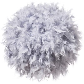 Waneway 40cm Feather Light Shade for Ceiling Pendant Light, Fluffy Lamp Shade Lampshade Lightshade for Table Lamp and Floor Lamp, Bedroom, Living Room, Wedding or Party Decor, ID 30cm, OD 40cm, Grey