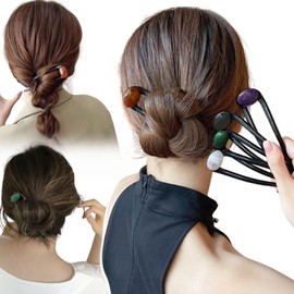 TheFirstGrain U-shaped Hair Claw Hair Clips, U-shaped Hair Clips, Hair Accessories, Fake Stone (Set of 5)