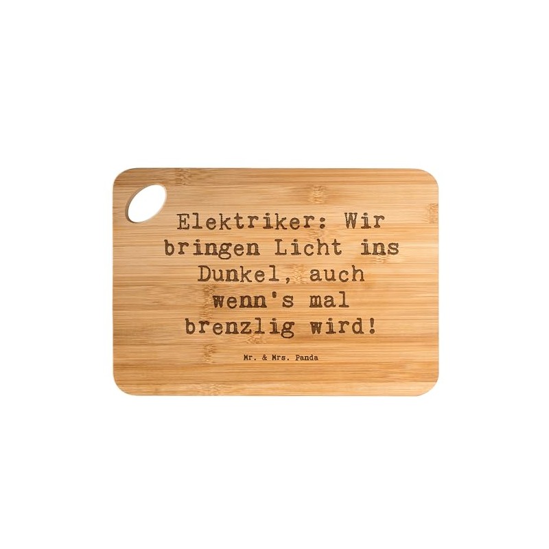 Mr. & Mrs. Panda Bambus - Schneidebrett Spruch Elektriker Lichtbringer