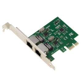 KALEA-INFORMATIQUE PCI Express X1 PCIe Network Controller Card 2 Ports RJ45 Gigabit Ethernet 10 100 1000Mbps 1G Dual Chipset Realtek Low and High Profile